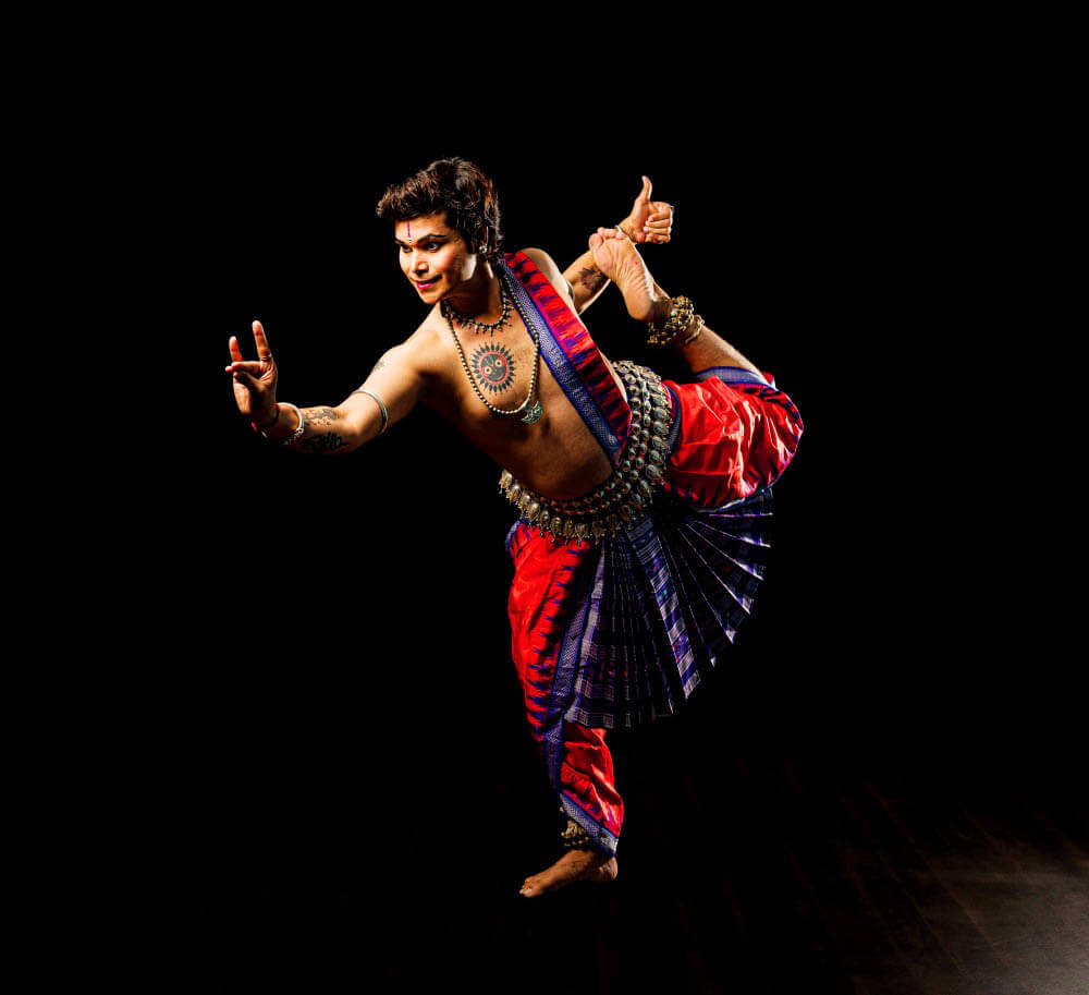 Bharatanatyam dancer performing at modern corporate cultural event